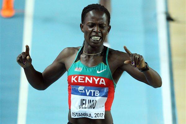 Pamela Jelimo of Kenya crosses the line to win gold in the Women’s 800 Metres Final during day three - WIC Istanbul (Getty Images)