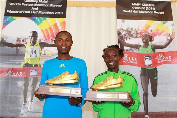 Emmanuel Mutai and Mary Keitany - AIMS World Athletes of the Year for 2011 (Victah Sailer)