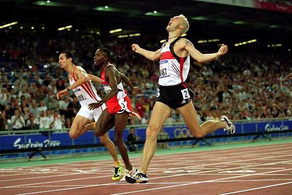 Djabir Said-Guerni of Algeria - (far left) takes the 2000 Olympic bronze behind Kipketer (c) and Schumann (r) (Getty Images)
