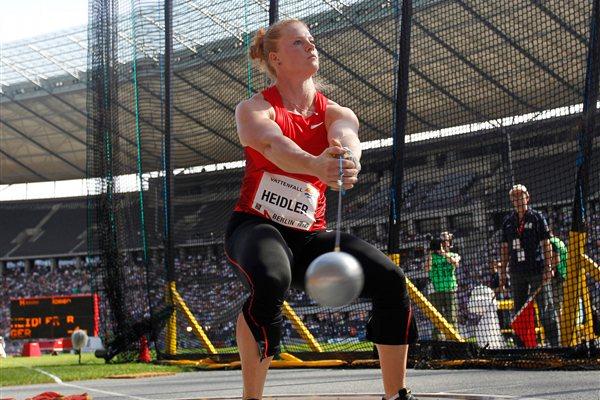 Betty Heidler spins to a 77.40m meet record in Berlin (Gladys Chai van der Laage)