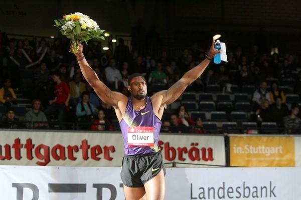 David Oliver the winner of the 60m Hurdles at the 25th Sparkassen-Cup 2011 (organisers)