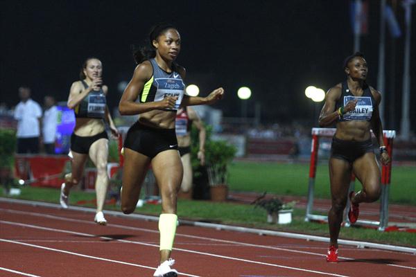 Allyson Felix en route to a Zagreb meeting record (Cropix)