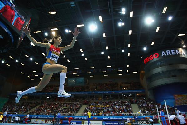 Ekaterina Koneva Russian triple jump at Sopot 2014 ()