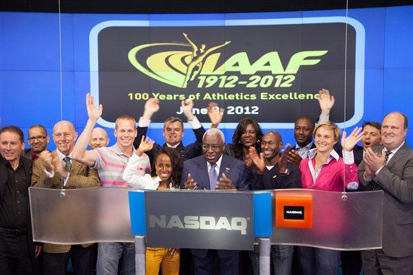 IAAF Delegation counting down to the end of the day's trading at NASDAQ (NASDAQ)