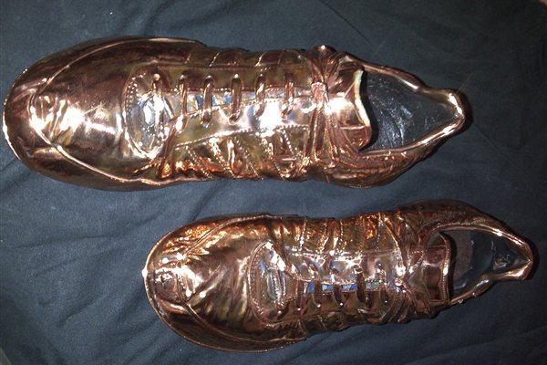 Spikes worn by Don Quarrie when winning the 1976 200m Olympic gold (Courtesy Don Quarrie)