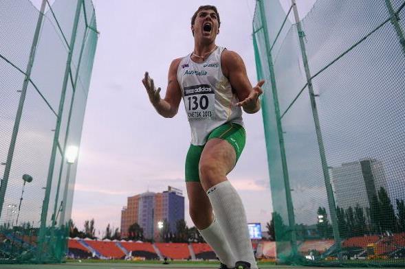 Matthew Denny in the boys' Discus Throw at the IAAF World Youth Championships 2013 (Getty Images)