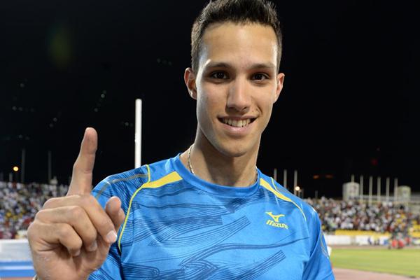 Konstadinos Filippidis after setting a Greek record at the 2013 Doha Diamond League (Errol Anderson)