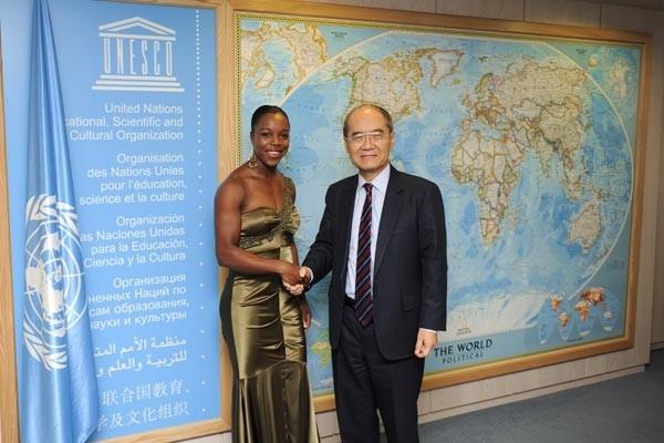 Veronica Campbell-Brown is bestowed the honour of UNESCO Ambassador for Sport in Paris (Freelance)
