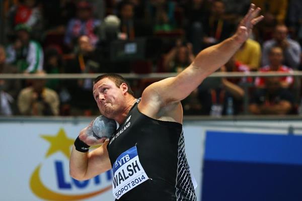 Tom Walsh in the shot put at the 2014 IAAF World Indoor Championships in Sopot (Getty Images)