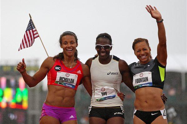 London-bound U.S. heptathletes: Chantae McMillan, Sharon Day and Hyleas Fountain (Getty Images)