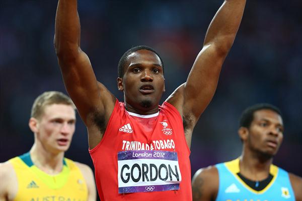 Lalonde Gordon of Trinidad and Tobago competes in the Men's 400m Semi Final on Day 9 of the London 2012 Olympic Games at the Olympic Stadium on August 5, 2012 (Getty Images)