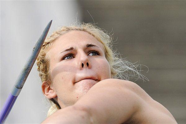 Christin Hussong of Germany competes during the Women's Javelin Throw qualification round on the day one of the 14th IAAF World Junior Championships (Getty Images)