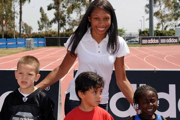Allyson Felix supports Carson fastest 5 year old competition (Kirby Lee)