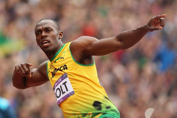 Usain Bolt of Jamaica is getting enthusiastic after competing in the Men's 200m Round 1 Heats on Day 11 of the London 2012 Olympic Games on August 7, 2012 (Getty Images)