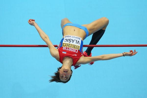 Blanka Vlasic in high jump qualifying at the 2014 IAAF World Indoor Championships in Sopot (Getty Images)