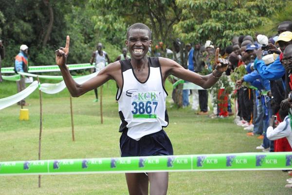 Peter Mateelong wins at the KCB/Athletics Kenya National Cross Country Series meeting in Embu  (Mutwiri Mutuota)