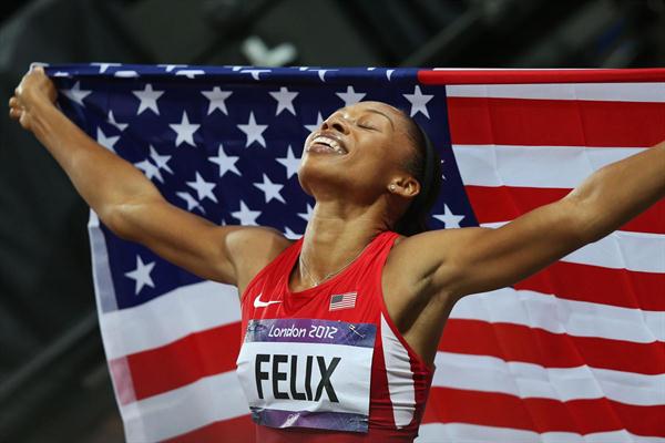 A dream comes true for Allyson Felix of the United States who won  the Women's 200m Final  of the London 2012 Olympic Games  on August 8, 2012 (Getty Images)