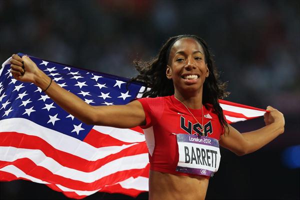 Brigetta Barrett of the United States  won the silver medal in the Women's High Jump Final  of the London 2012 Olympic Games at Olympic Stadium on August 11 2012 (Getty Images)
