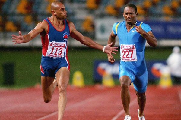 Patrick Johnson defeats Michael Frater in Brisbane (Getty Images)