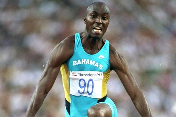 Bahamian triple jumper Frank Rutherford in action at the 1992 Olympic Games in Barcelona (Getty Images)