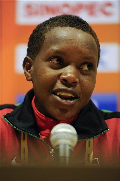 Faith Chepngetich Kipyegon of Kenya at the IAAF World Junior Championships Press Conference in Barcelona (Getty Images)