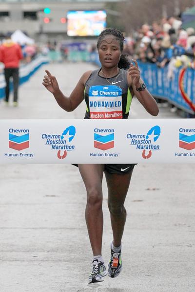 Merima Mohammed wins the Houston Marathon (Victah Sailor)