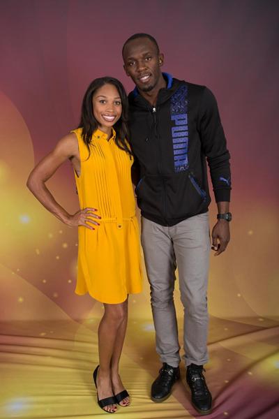 Allyson Felix and Usain Bolt meeting with the press in Barcelona (Philippe Fitte)