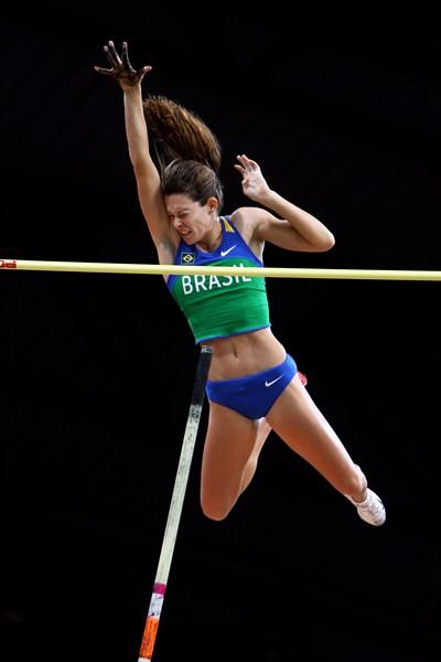 Fabiana Murer of Brazil competing in the Women's Pole Vault Final which she won (Getty Images)