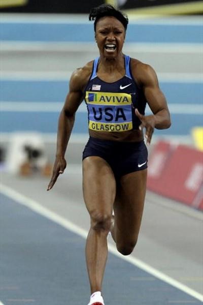 Carmelita Jeter (USA) wins the 60m in Glasgow (Getty Images)