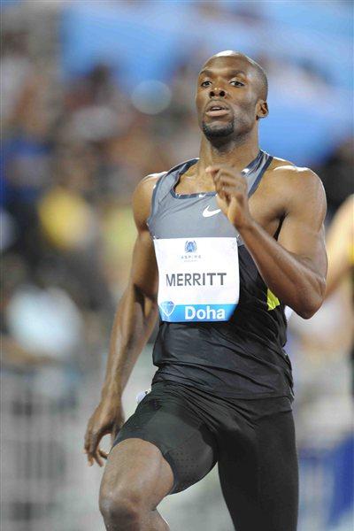 LaShawn Merritt in the 400m at the 2012 Samsung Diamond League in Doha (Jiro Mochizuki)