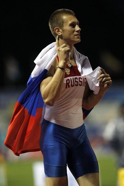Russia's Anton Ivakin, winner of the men's Pole Vault with 5.50m (Getty Images)