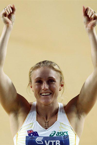 Sally Pearson of Australia celebrates as she wins gold in the Women's 60 Metres Hurdles Final during day two - WIC Istanbul (Getty Images)