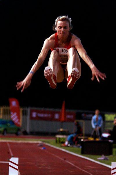 Olga Kucherenko sails 6.90m in Velenje (Bob Ramsak)