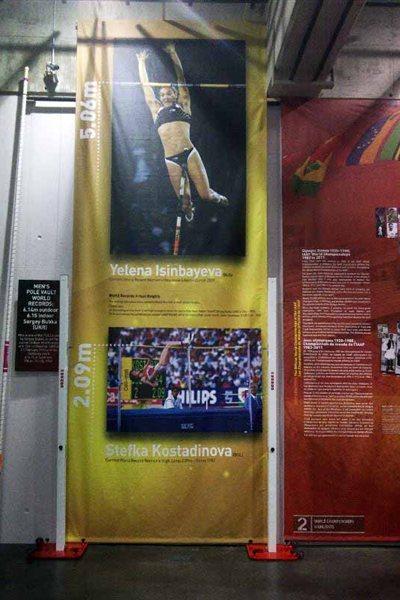 Actual World record heights display - IAAF Centenary Historic Exhibition (Chris Turner / IAAF)