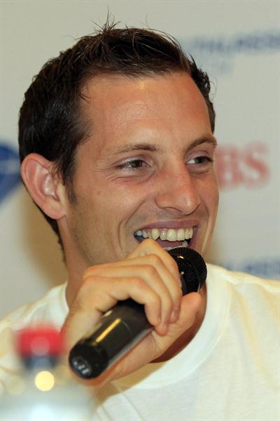Renaud Lavillenie at the Zurich press conference (Gladys Chai van der Laage)
