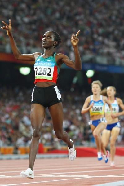 Nancy Lagat of Kenya takes just her second victory of the year - but it came in the Olympic final (Getty Images)
