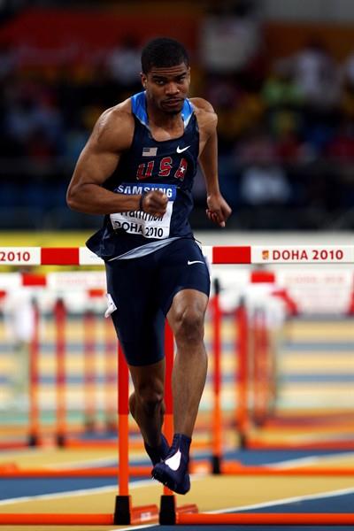 Terrence Trammell (USA) in the 60m Hurdles semi-final (Getty Images)