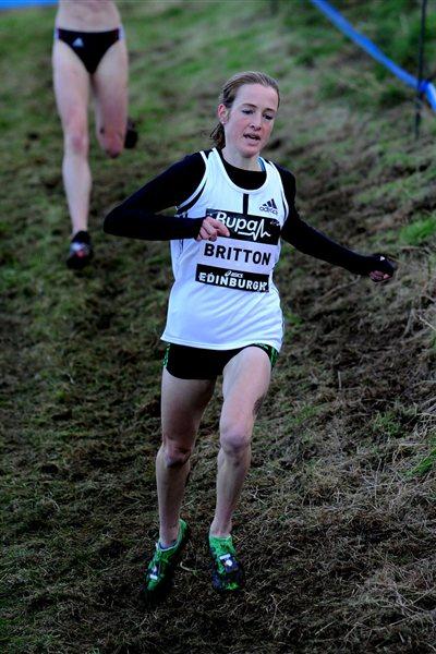 Ireland's Fionnuala Britton en route to her 6Km team race win in Edinburgh (Mark Shearman)