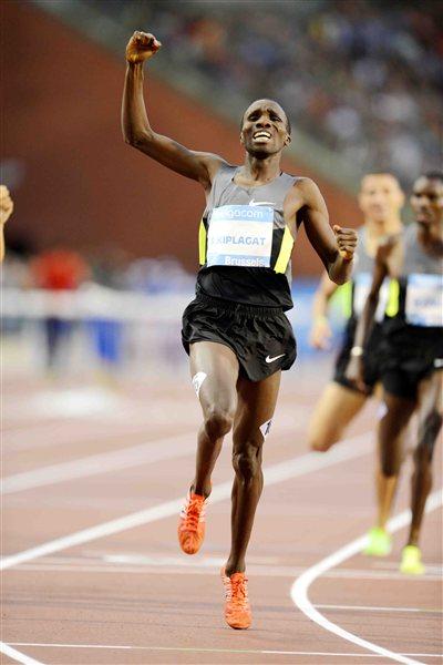 Silas Kiplagat winning the Brussels 1500m (Jiro Mochizuki)