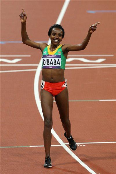 Tirunesh Dibaba of Ethiopia  won the gold medal in the Women's 10,000m Final on Day 7 of the London 2012 Olympic Games at Olympic Stadium on August 3, 2012 (Getty Images)