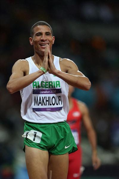 Taoufik Makhloufi of Algeria wins the gold in the Men's 1500m Final on Day 11 of the London 2012 Olympic Games at Olympic Stadium on August 7, 2012  (Getty Images)