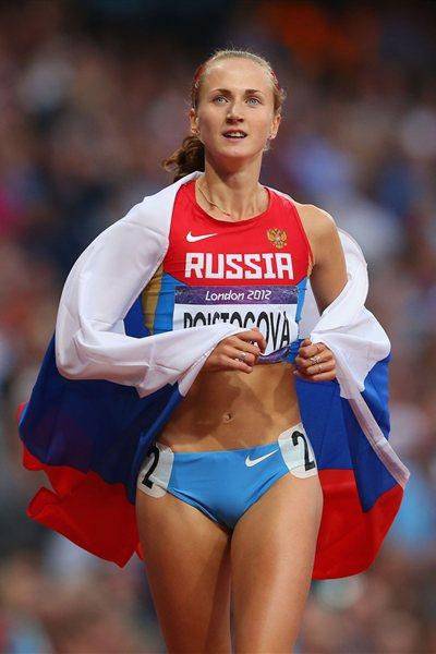Bronze medalist Ekaterina Poistogova of Russia celebrates after the Women's 800m Final of the London 2012 Olympic Games at Olympic Stadium on August 11, 201 (Getty Images)