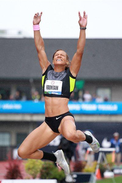 Hyleas Fountain sailing to the US Heptathlon title in Eugene (Getty Images)
