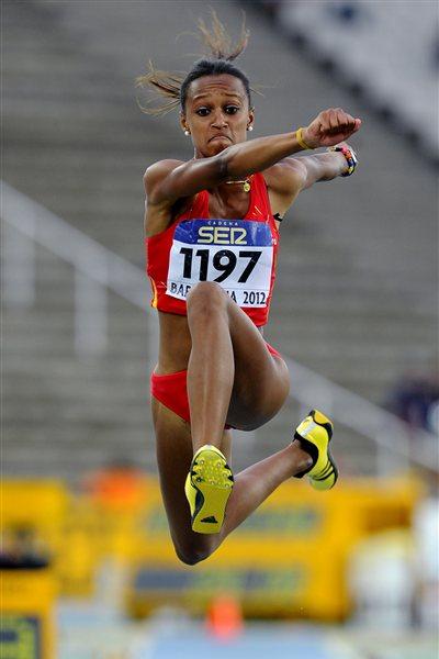 Peleteiro of Spain competes for winning the gold medal during the Women's Triple Jump Final on the day three of the 14th IAAF World Junior Championships in Barcelona 2012 (Getty Images)