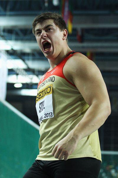 David Storl of Germany reacts as he competes in the Men's Shot Put Final during day one - WIC Istanbulo (Getty Images)
