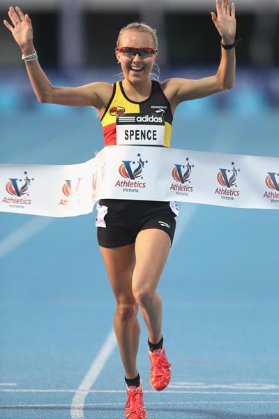 Neely Spence wins the women's 10,000m at the 2012 Zatopek meeting (Getty Images)