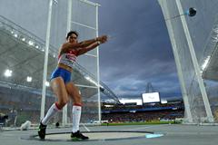 Gold medal for Tatyana Lysenko of Russia in the women's hammer throw final  (Getty Images)