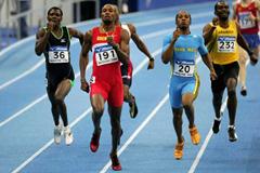 Alleyne Francique of Grenada on his way to winning the gold medal in the men's 400m final (Getty Images)