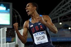 Christian Taylor of the USA celebrates victory in the men's triple jump final  (Getty Images )