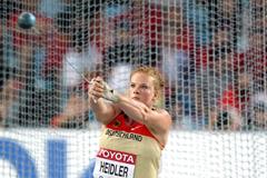  Betty Heidler of Germany going for second place in the women's hammer throw final  (Getty Images)